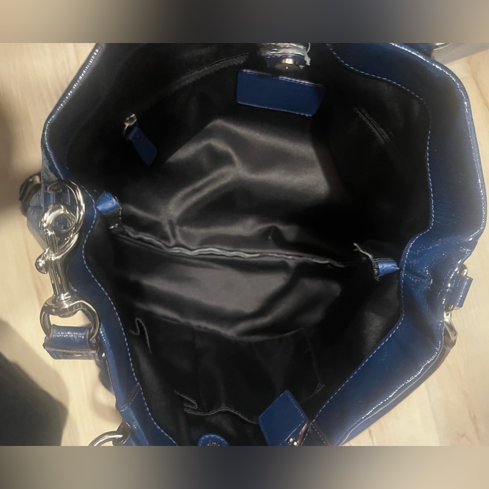 Coach Patent Leather Ashley Carryall in Cobalt Blue - Picture 6 of 12